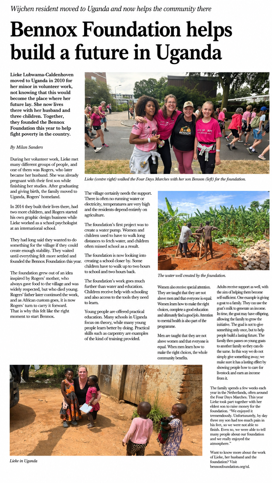 Bennox Foundation in the Newspaper